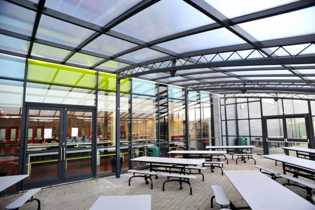 Outside Dining Shelter at Litherland High School - Broxap