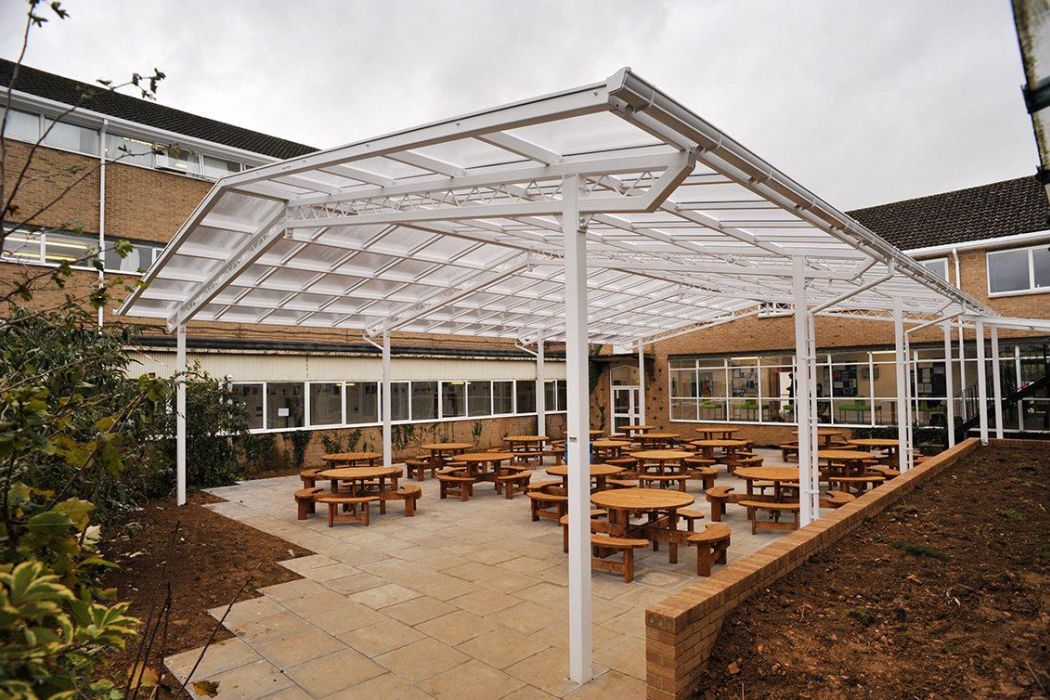 Outdoor Dining Canopy at Farmors School - Broxap