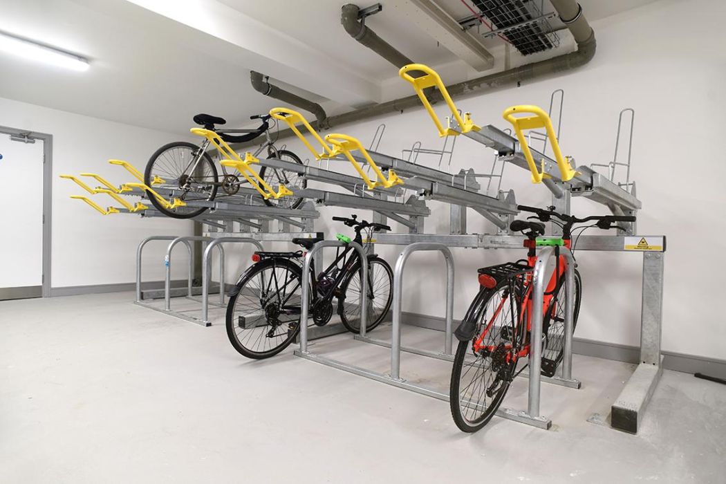 Two Tier Cycle Parking at The Foundry, Student Accommodation, Leeds - Broxap