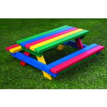 Teeny Tot Recycled Plastic Picnic Bench - Rainbow