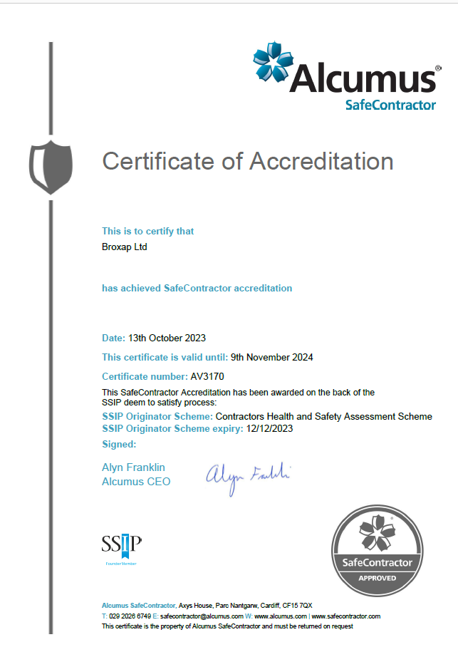 Alcumus Safecontractor Certificate